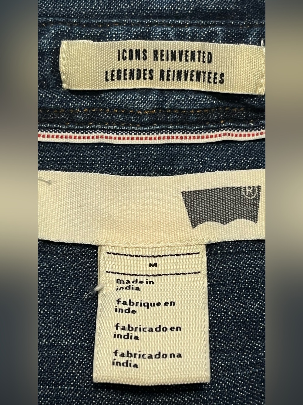 Women’s LEVI”S ICONS REINVENTED Cotton Dark Blue Western Denim Shirt Size M - Picture 9 of 14